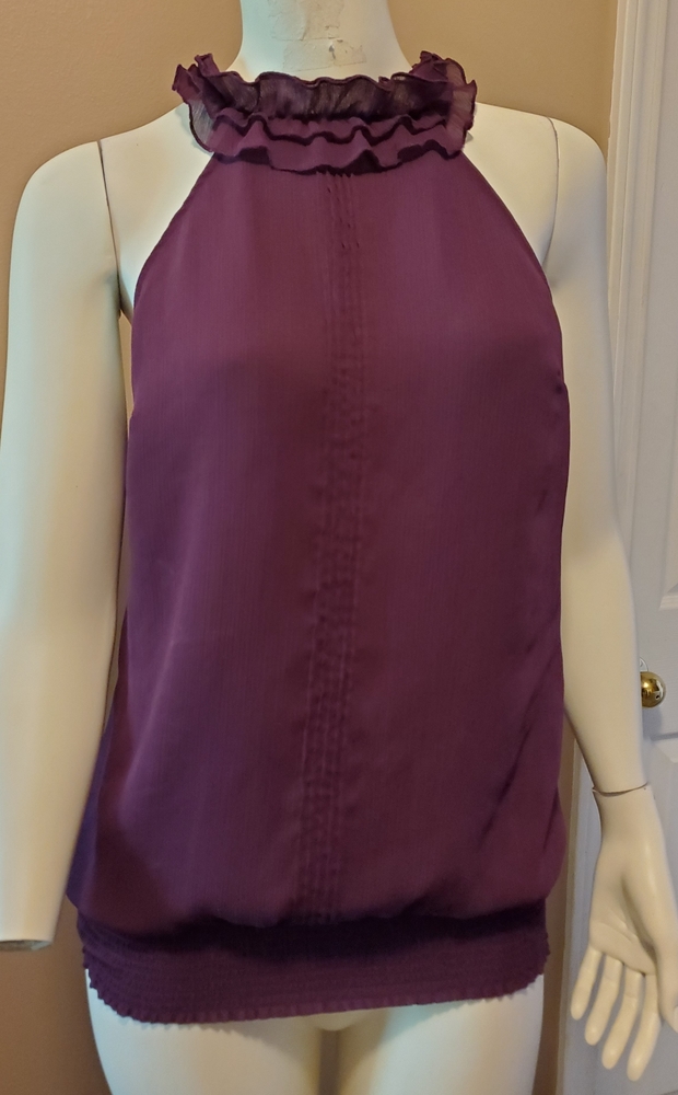 Semi-sheer plum blouse